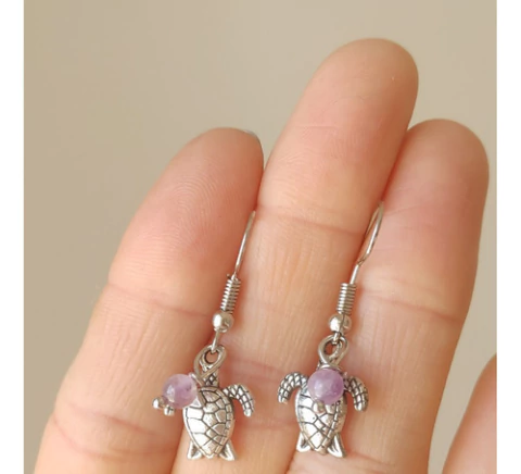 Aros Esfera Amatista Tortuga Coraocristales