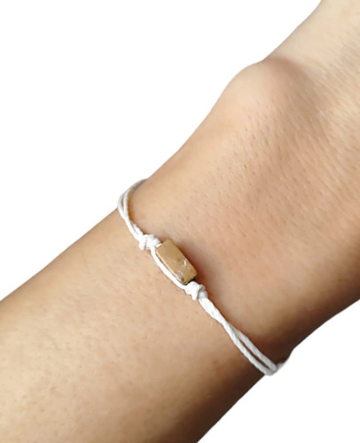 Pulsera Cristal Vara De Jaspe E Hilo Encerado Coraocristales