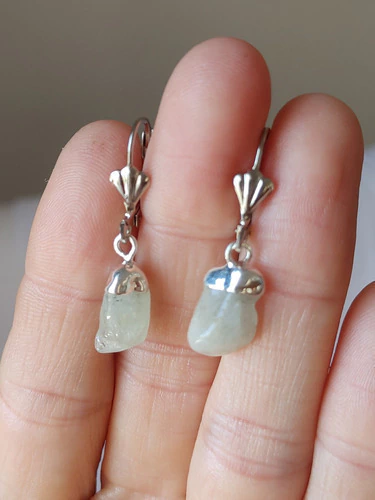 Aros Ostra Aguamarina Piedra - comprar online