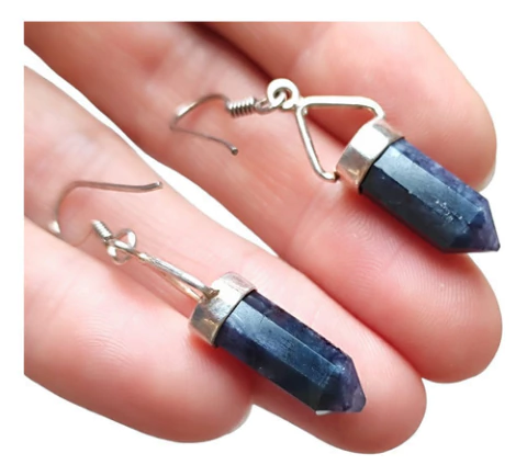 Aros Puntas Piedra Tanzanita Natural Coraocristales