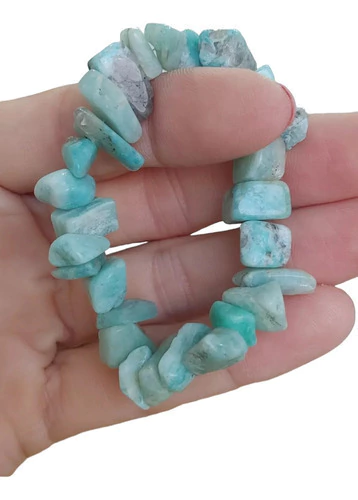 Pulsera Amazonita Piedra Cuentita Coraocristales