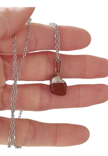 Collar Dije Jaspe Piedra Natural Bijouerie Cristal