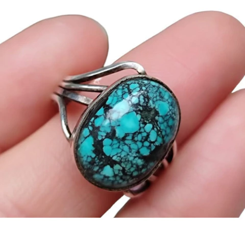 Anillo Piedra Natural Turquesa Big Coraocristales