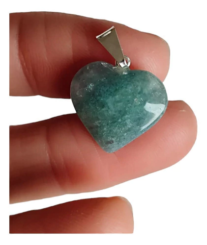 Dije Cuarzo Verde Corazón 1.5cm Coraocristales