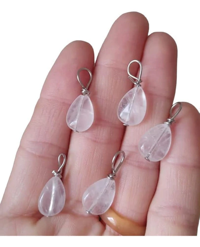 Dije Gota Cuarzo Rosa Suave