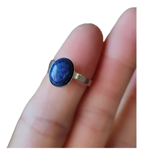 Anillo Piedra Natural Lapislázuli Y Alpaca