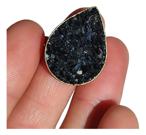 Anillo Bronce Turmalina Granos