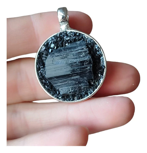 Dije Turmalina Negra Natural Energía y Protección