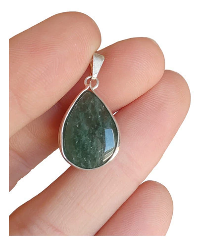 Dije Gota Mini Cuarzo Verde Natural Coraocristales