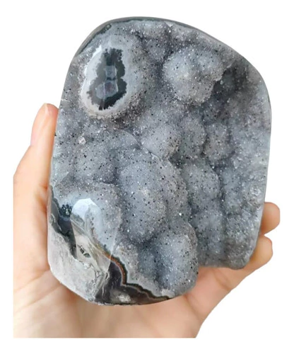 Piedra Formacion Drusa Brillo Gris 629g Rou Coraocristales