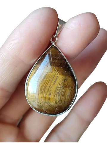 Dije Gota Cristal Ojo De Tigre Natural Coraocristales