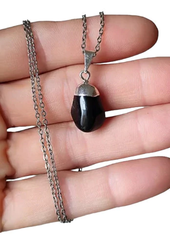 Collar Onix Negro Natural Pulido Coraocristales