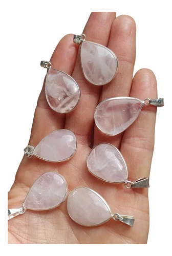 Dije Gota Cuarzo Rosa Coraocristales