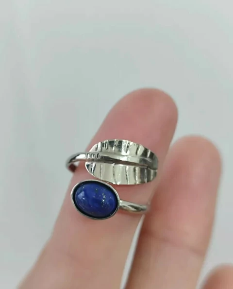 Anillo Hoja Lapislazuli