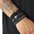 Kit De Pulseiras Fé Força Coragem Preta - comprar online