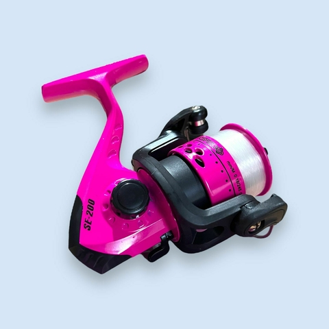Reel SE 200 - Rosa de la marca RED FISH. Ideal para los mas chicos