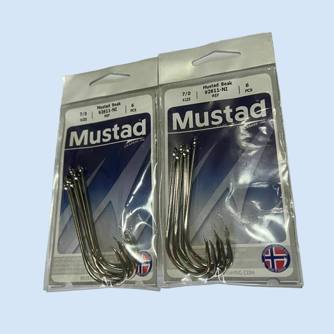 Anzuelos Mustad Originales, 92611 7/0  - Blister x 6 - Ideal para pesca de variada