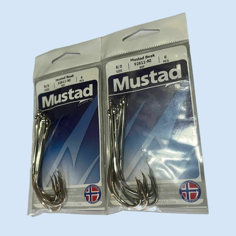 Anzuelos Mustad Originales, 92611 8/0  - Blister x 6 - Ideal para pesca de variada