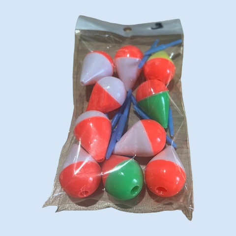 Boya mojarrera y boguera - Incluye 10 boyas y 10 palillos de plástico: Ideal para marcar y asegurar tus líneas.

