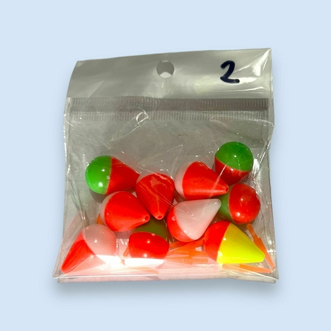 Boya Mojarrera Número 2 - Bolsa x 10 Boyas y 10 Palillos