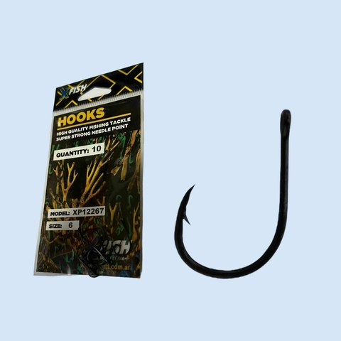 Anzuelo X Fish Chinu Número 6 - Para Carpa y/o Boga - Pack de 10