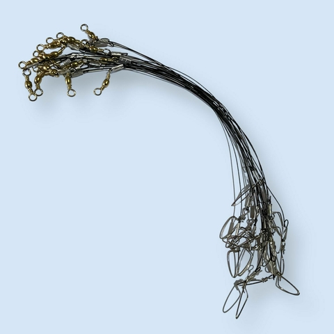 Líder Armado y Forrado Ailen - 60 lb - 30 cm - esmerillon y mosqueton