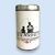 Vaso con diseño que muestra a un adulto y un niño pescando, con logotipos de YouTube e Instagram.