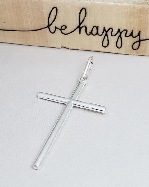 PINGENTE DE PRATA CRUZ CORDA CENTRO 3,2CM - comprar online