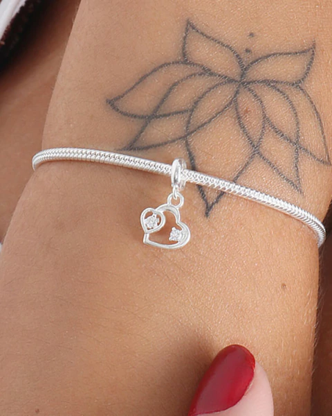 BERLOQUE DE PRATA CORAÇÕES VAZADOS COM ZIRCÔNIAS COD.7941 - comprar online