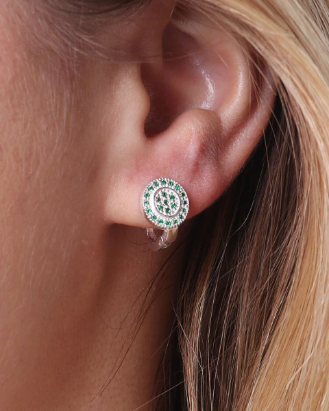 ARGOLA DE PRATA ENCAIXE CÍRCULO ZIRCÔNIAS - comprar online