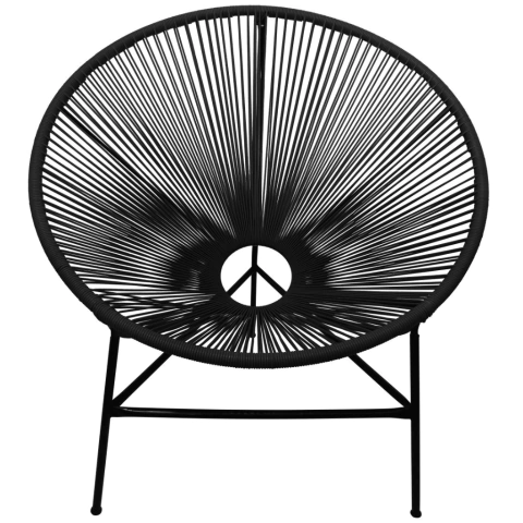 Cadeira Acapulco Redonda Fibra Sintética Preta - comprar online