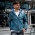 Campera de Cuero con Capucha Azul 06
