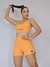Short Run Laranja duplo com bolso na internet