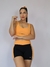 Short Wish Preto e Laranja com bolso - Dafer Fitness