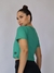 Cropped Manga Basic Verde Sálvia na internet