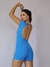 Macacão curto Laura Azul Enseada Manga costas abertas - comprar online