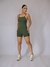 Macacão Curto Fun Verde Croco Costas Abertas - Dafer Fitness