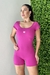 Macacão curto Laura Fucsia Gaia com manga decote costas - comprar online