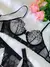 Conjunto de 3 piezas: Bordado Negro y champán transparente - comprar online