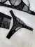 Conjunto de 3 piezas: Bordado Negro y champán transparente en internet
