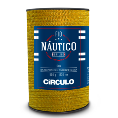 Fio Náutico Brilho-CÍRCULO-5mm-3336 TEX-75% polipropileno e 25% fibra metalizada-150 m-500g na internet