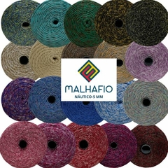 Fio Náutico Premium MALHAFIO MESCLADO LUREX-5mm-100% poliéster-500g-Aprox. 300mts