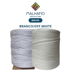 Fio de Malha Residual MALHAFIO-BRANCO/OFF-1Kg para Crochê e Artesanato em Geral