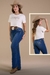 CALÇA FEMININA FLARE BORDADO - CINTURA ALTA REF : 7104 - comprar online