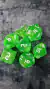 Set de 7 dados glitter acrilico naranja (GL44)
