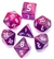 Set de 7 dados Acrylic Glitter - Violeta y Rojo (AC-GL53)