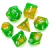 Set de 7 dados Acrylic Glitter - Amarillo y Verde (AC-GL46)