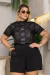 Conjunto Blusa Vazada + Short na internet