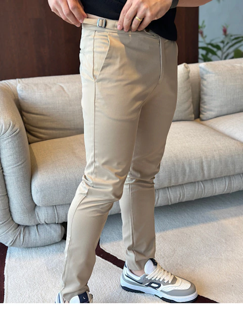 CALÇA ALFAIATARIA SKINNY MECANICO C/ FIVELA DE AJUSTE