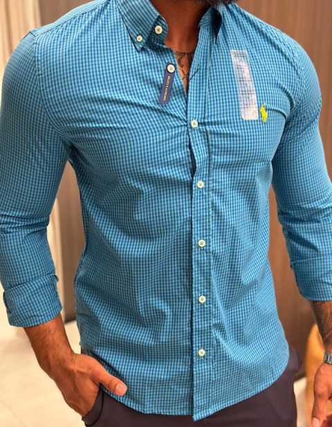 CAMISA MANGA LONGA XADREZ MADRI